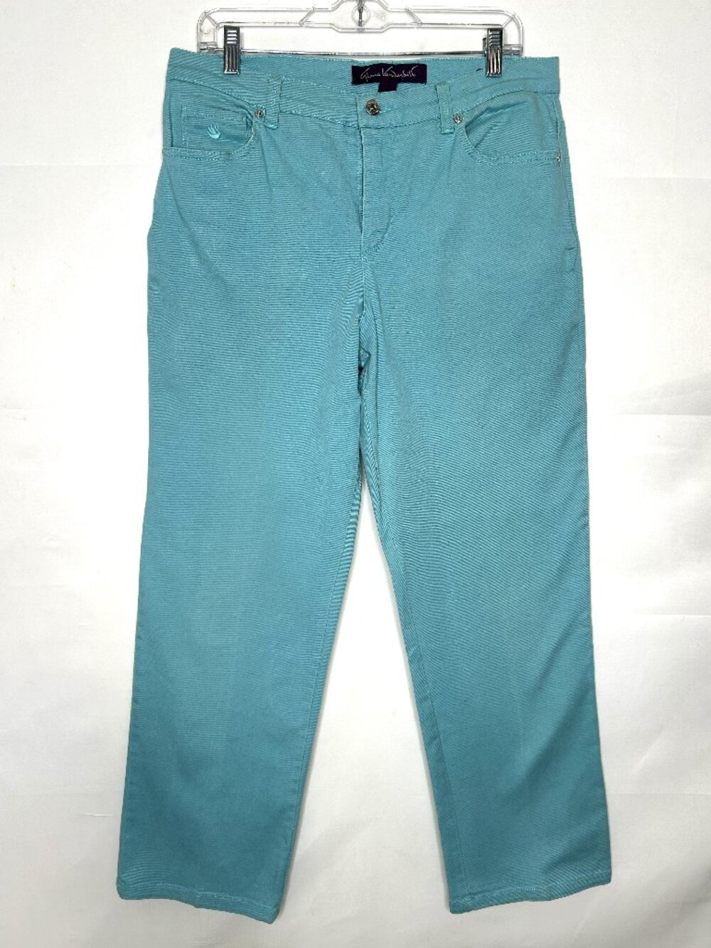 Gloria Vanderbilt Women's Jeans sz 10S Amanda Jeans Teal Blue Denim High Waist